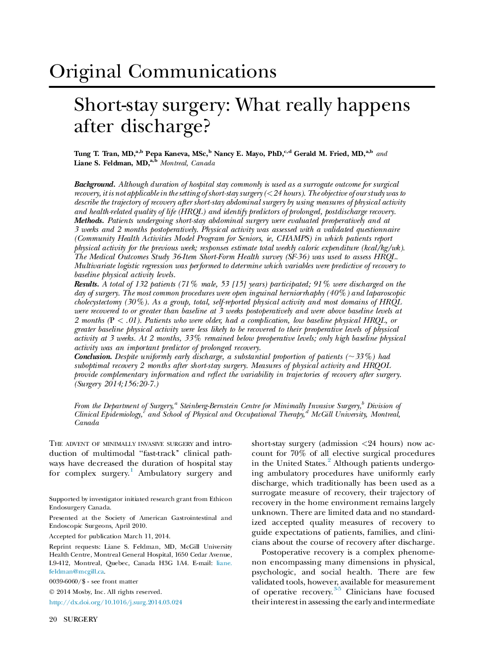 Short-stay surgery: What really happens after discharge? 