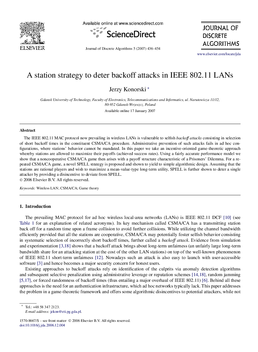 A station strategy to deter backoff attacks in IEEE 802.11 LANs