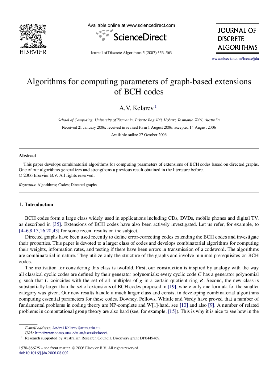 Algorithms for computing parameters of graph-based extensions of BCH codes