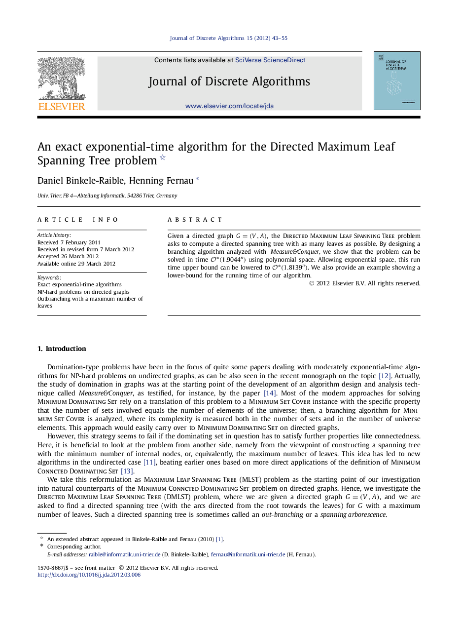 An exact exponential-time algorithm for the Directed Maximum Leaf Spanning Tree problem 