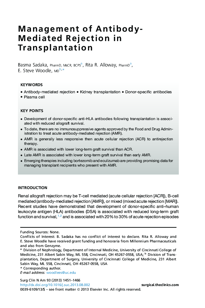 Management of Antibody-Mediated Rejection in Transplantation