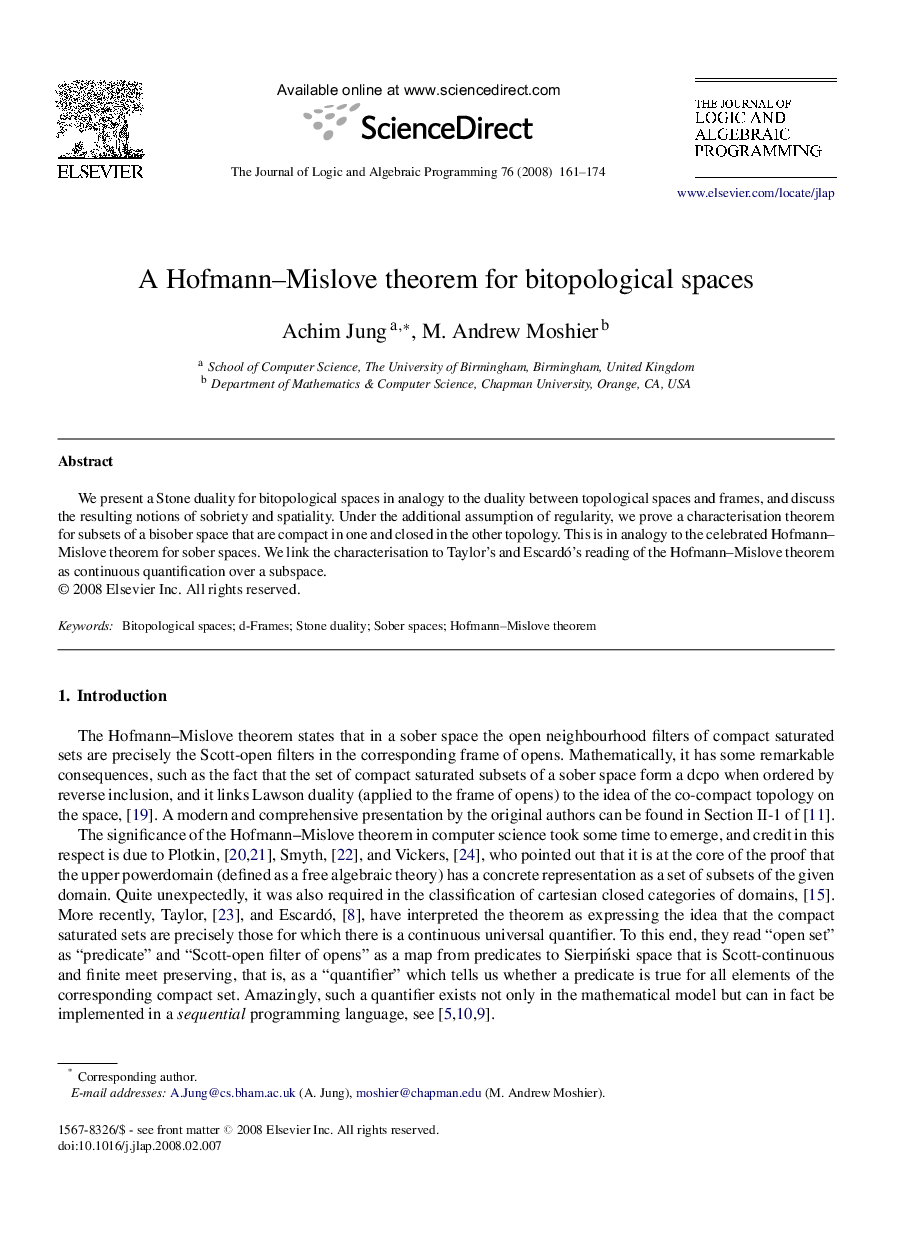 A Hofmann–Mislove theorem for bitopological spaces