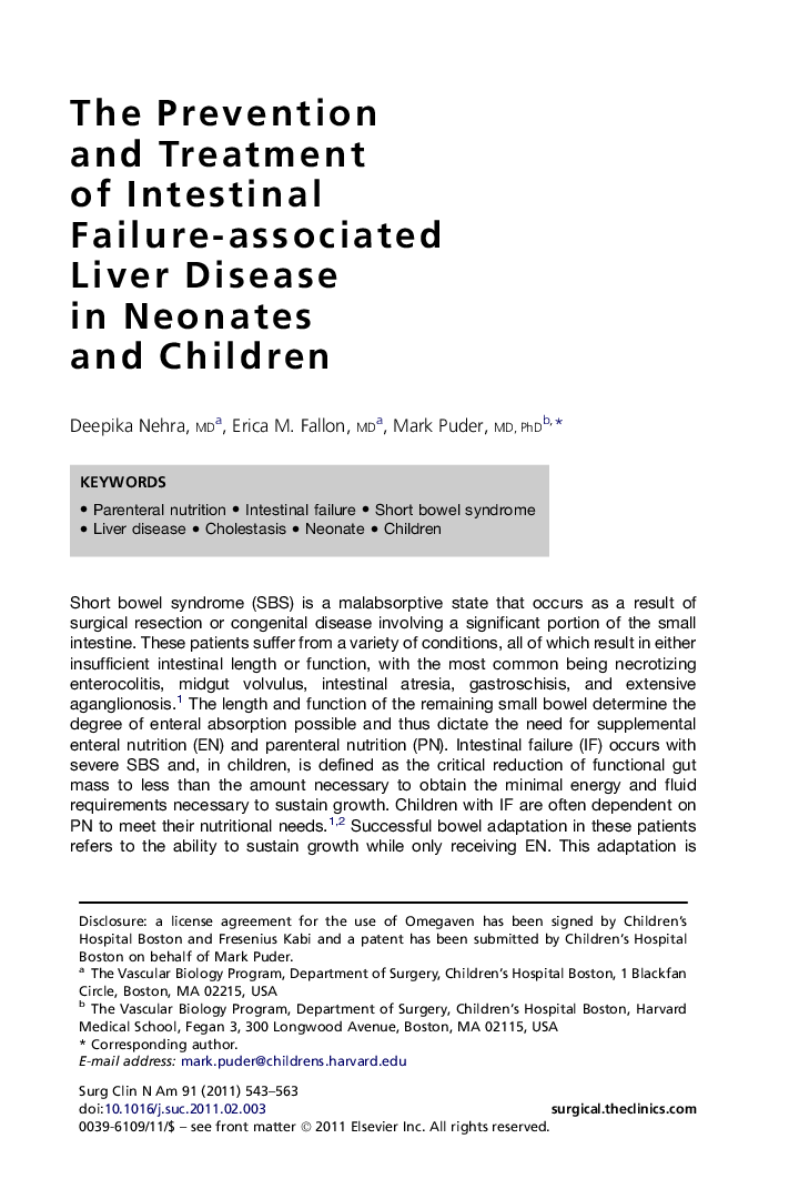 The Prevention andÂ Treatment ofÂ Intestinal Failure-associated Liver Disease inÂ Neonates andÂ Children