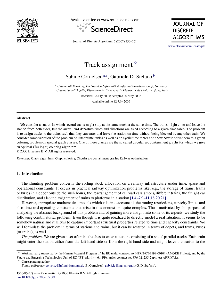 Track assignment 