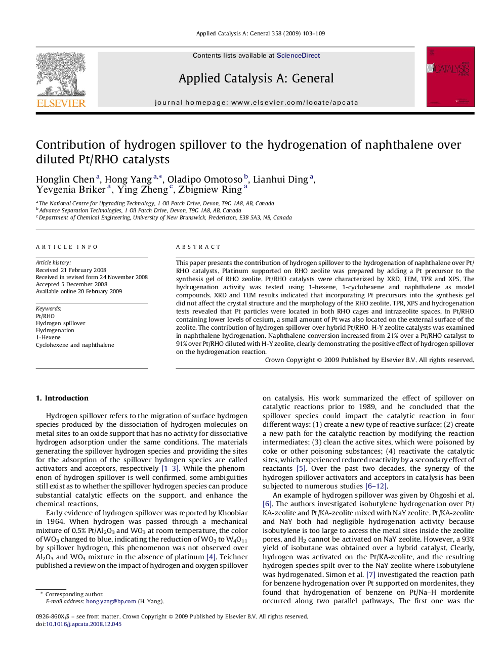 Contribution of hydrogen spillover to the hydrogenation of naphthalene over diluted Pt/RHO catalysts