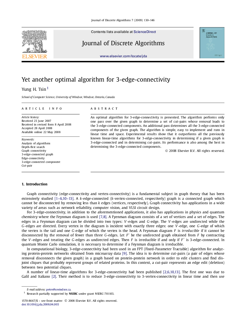 Yet another optimal algorithm for 3-edge-connectivity