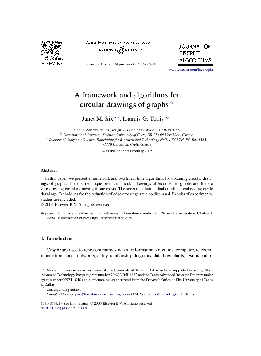 A framework and algorithms for circular drawings of graphs 