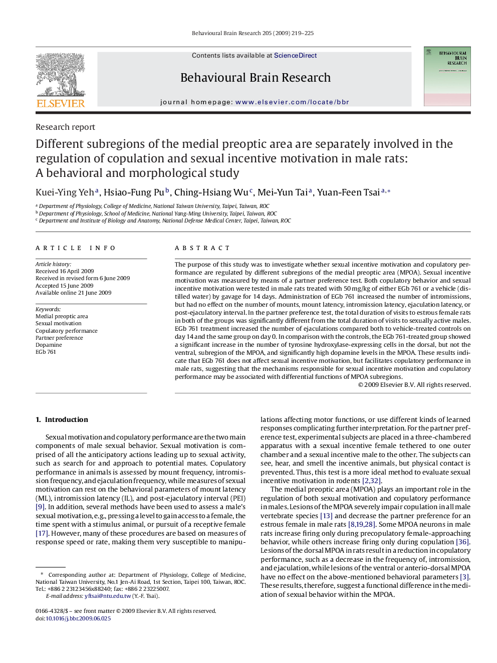 Different subregions of the medial preoptic area are separately involved in the regulation of copulation and sexual incentive motivation in male rats: A behavioral and morphological study