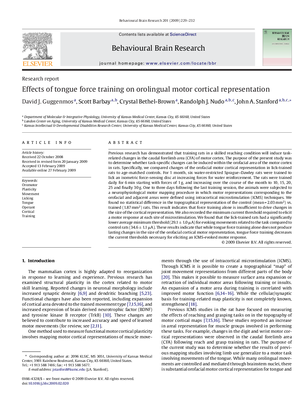 Effects of tongue force training on orolingual motor cortical representation