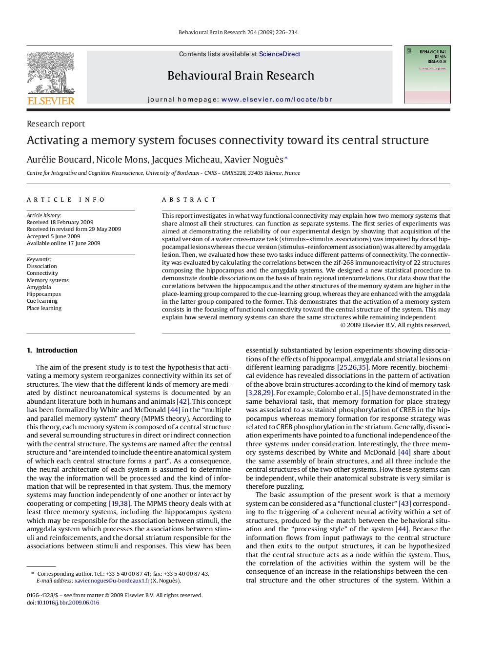 Activating a memory system focuses connectivity toward its central structure