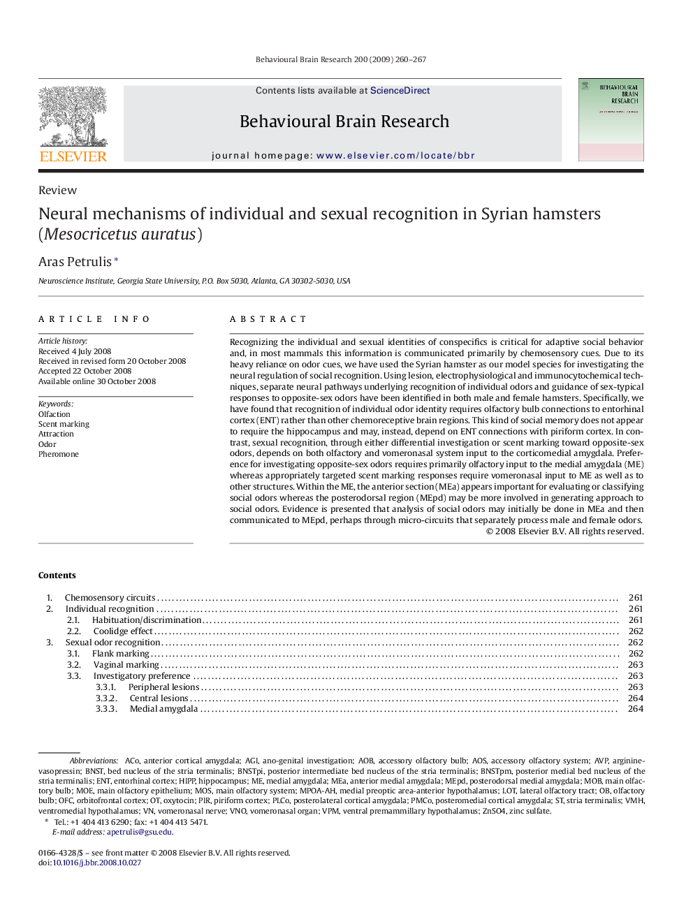 Neural mechanisms of individual and sexual recognition in Syrian hamsters (Mesocricetus auratus)