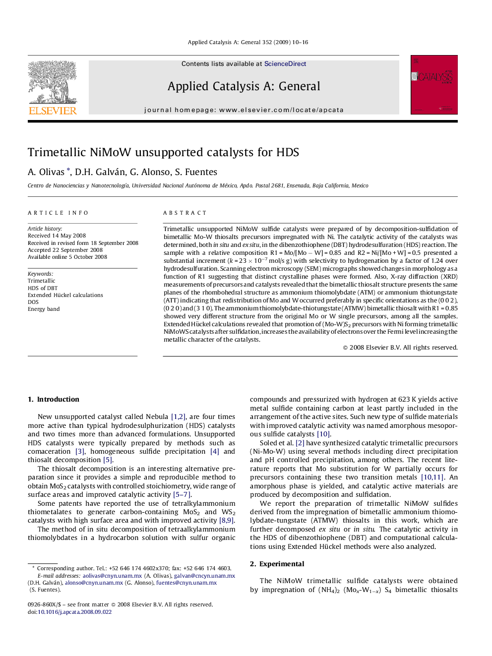 Trimetallic NiMoW unsupported catalysts for HDS