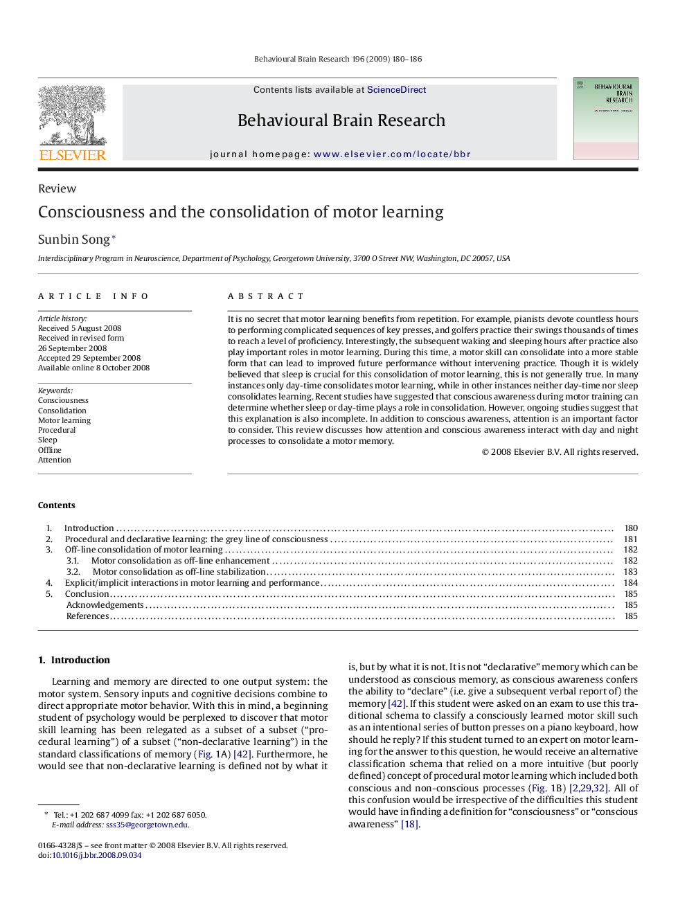 Consciousness and the consolidation of motor learning