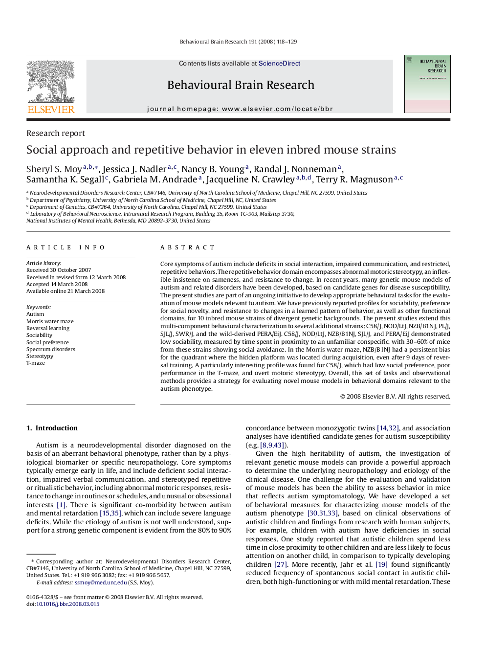 Social approach and repetitive behavior in eleven inbred mouse strains