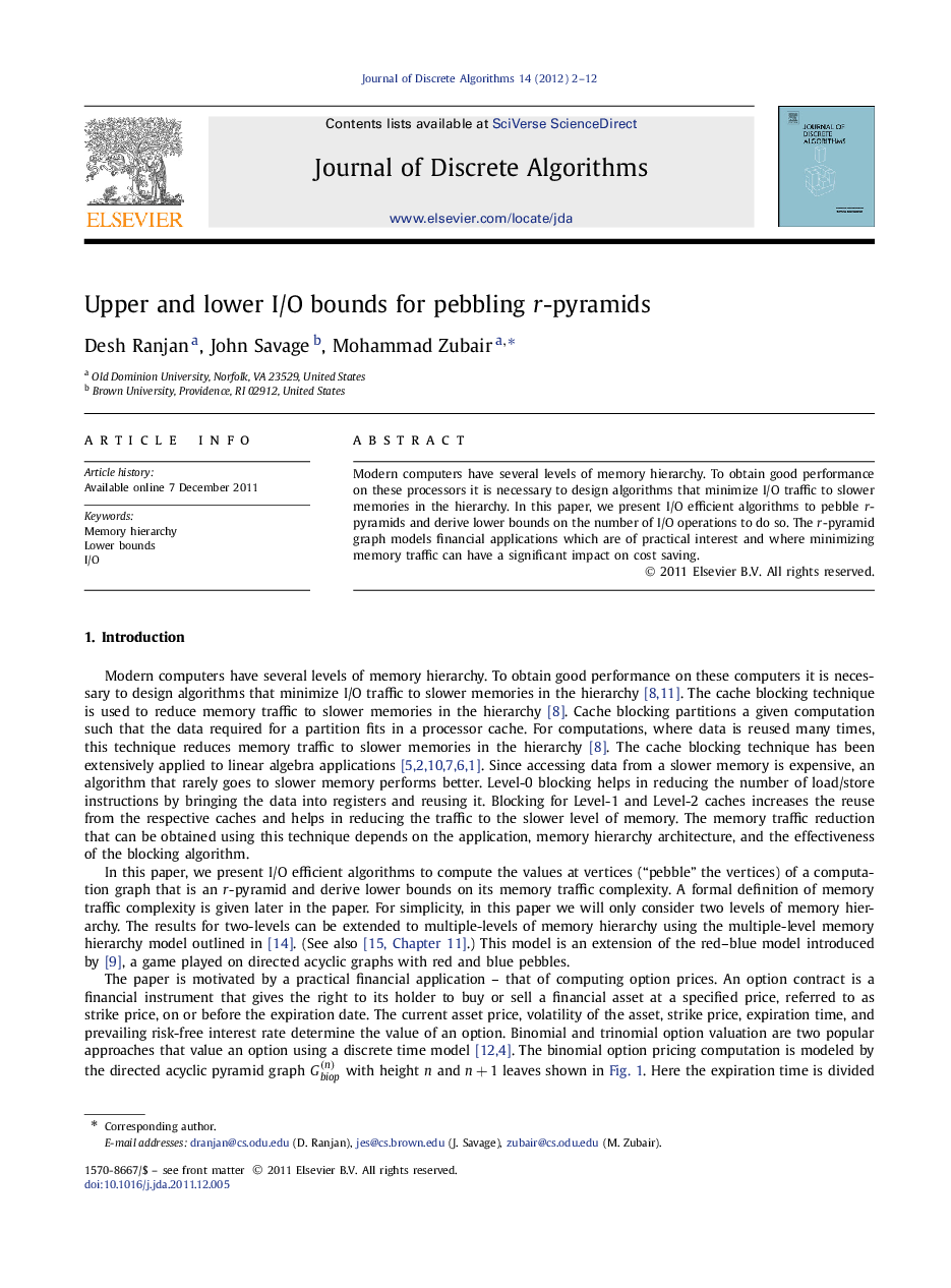 Upper and lower I/O bounds for pebbling r-pyramids