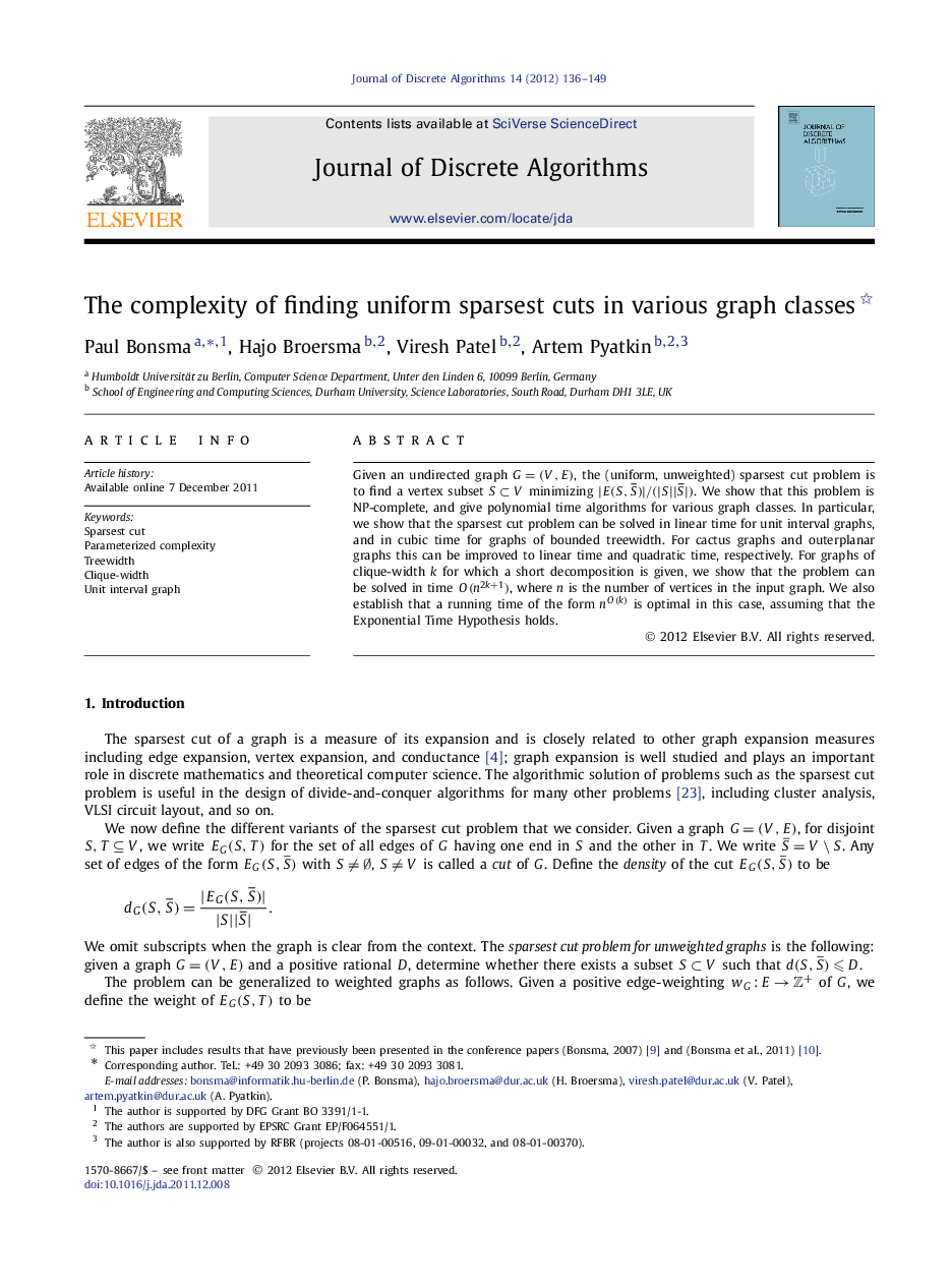 The complexity of finding uniform sparsest cuts in various graph classes 