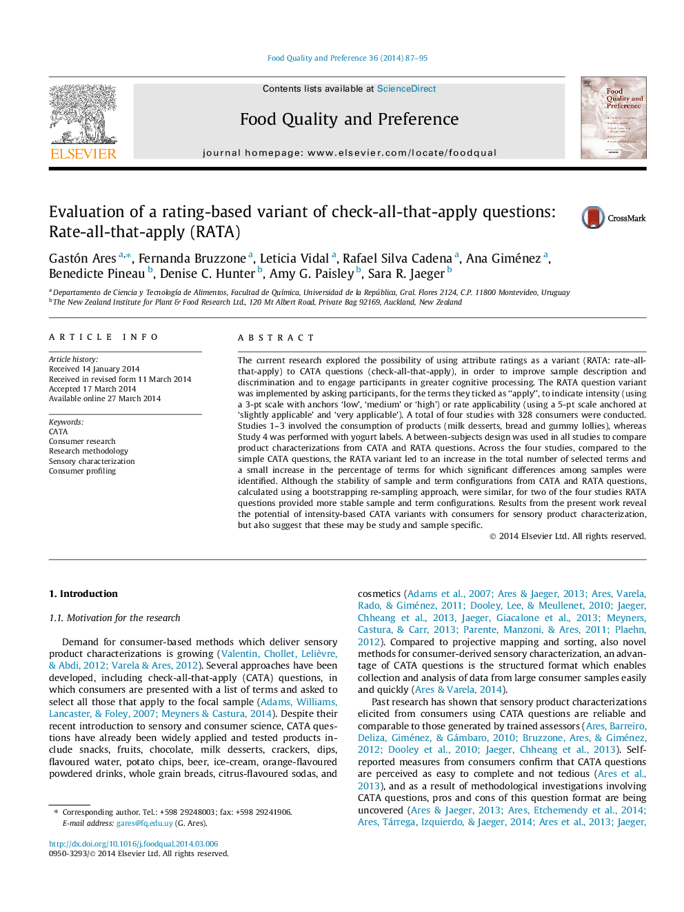 Evaluation of a rating-based variant of check-all-that-apply questions: Rate-all-that-apply (RATA)