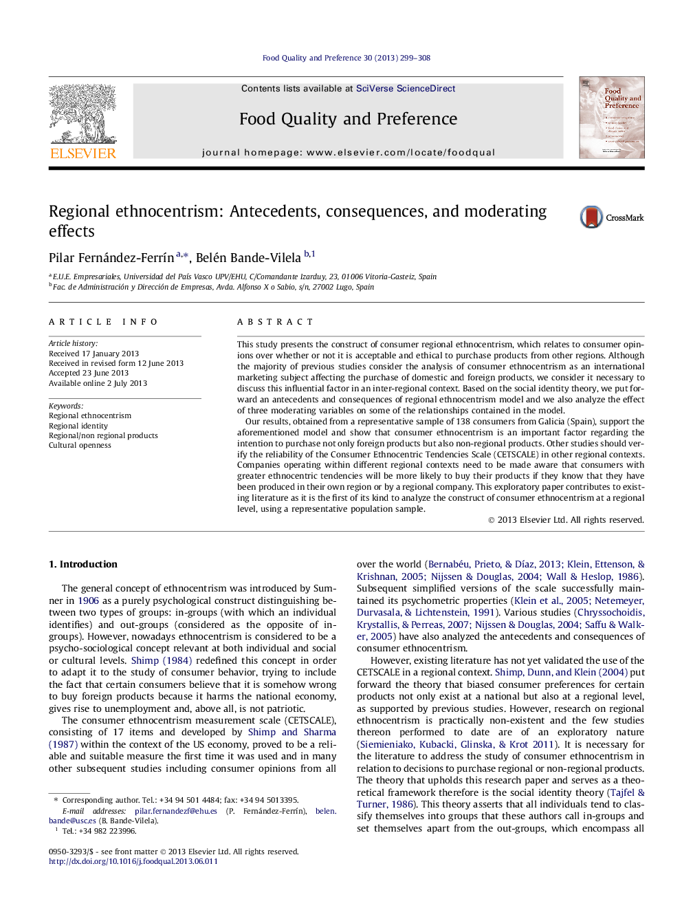 Regional ethnocentrism: Antecedents, consequences, and moderating effects