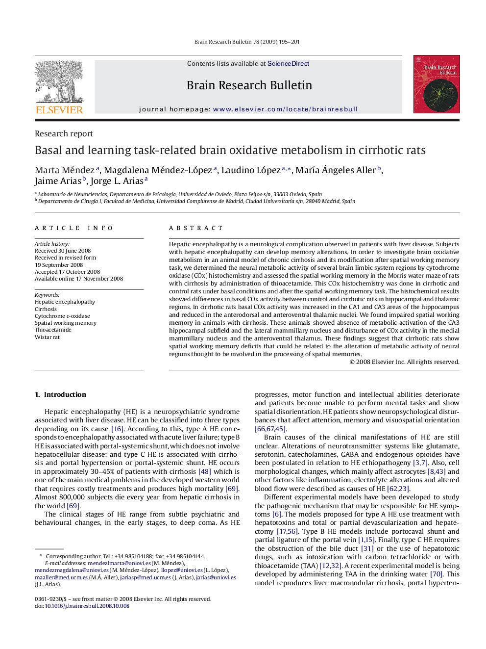 Basal and learning task-related brain oxidative metabolism in cirrhotic rats