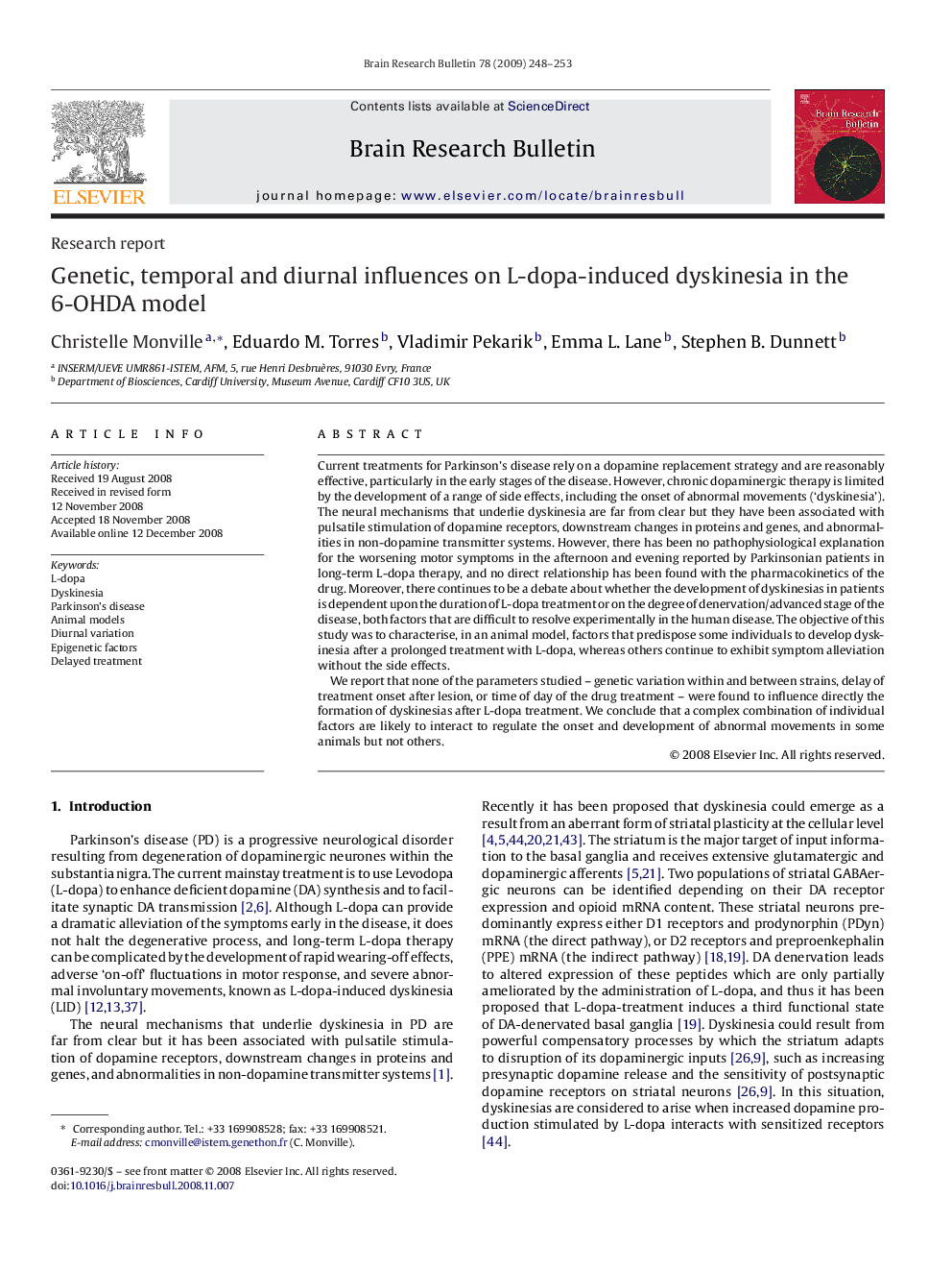 Genetic, temporal and diurnal influences on L-dopa-induced dyskinesia in the 6-OHDA model