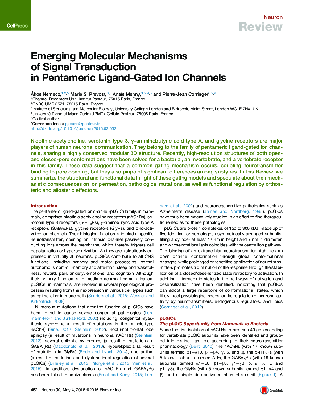 Emerging Molecular Mechanisms of Signal Transduction in Pentameric Ligand-Gated Ion Channels