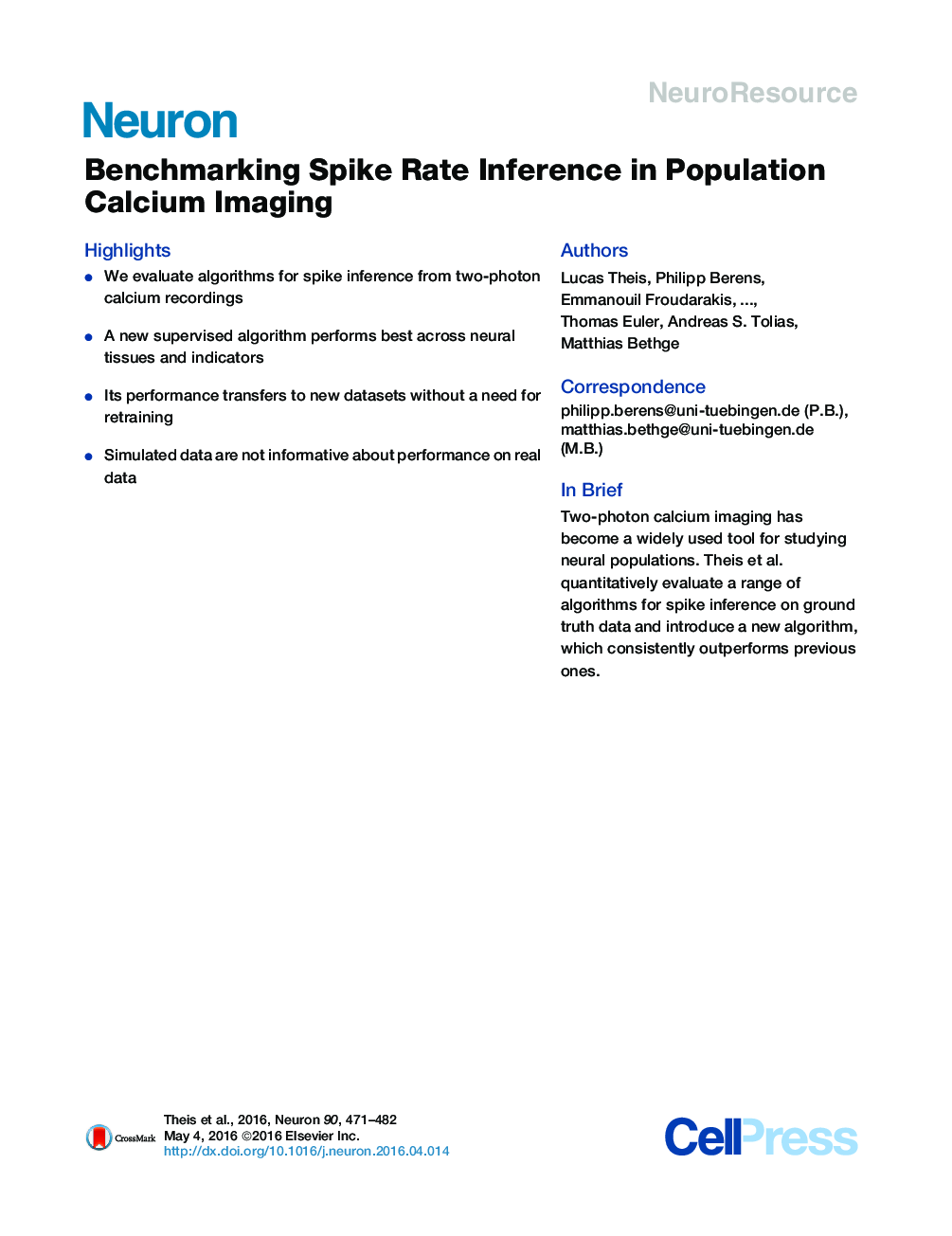 Benchmarking Spike Rate Inference in Population Calcium Imaging