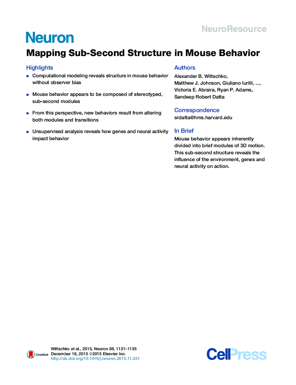 Mapping Sub-Second Structure in Mouse Behavior