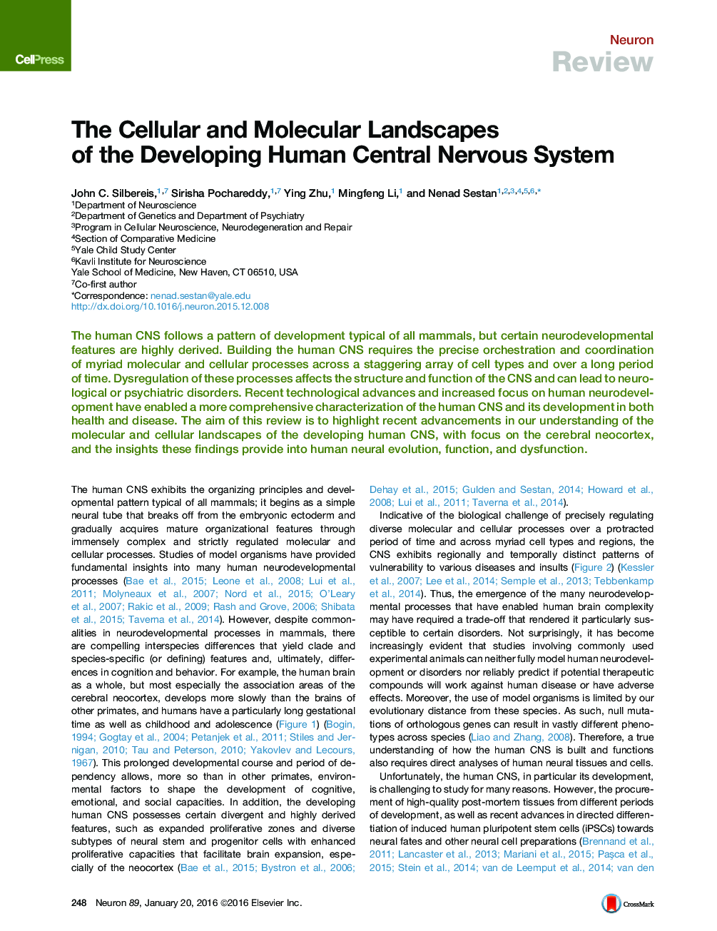 The Cellular and Molecular Landscapes of the Developing Human Central Nervous System