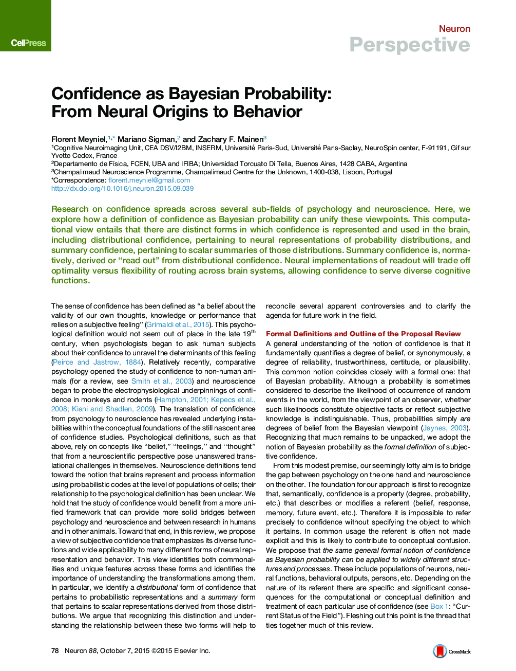 Confidence as Bayesian Probability: From Neural Origins to Behavior