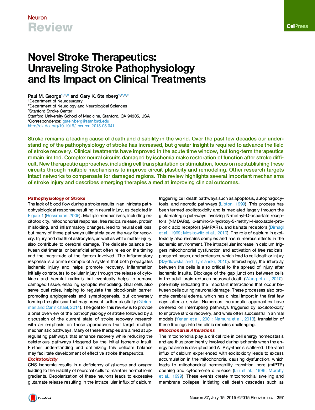 Novel Stroke Therapeutics: Unraveling Stroke Pathophysiology and Its Impact on Clinical Treatments