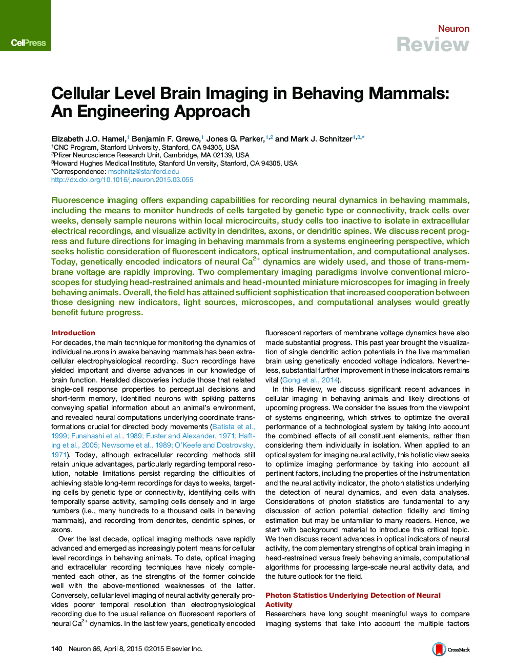 Cellular Level Brain Imaging in Behaving Mammals: An Engineering Approach