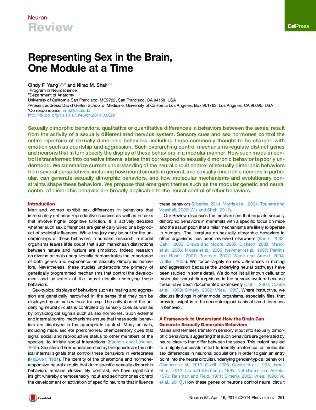 Representing Sex in the Brain, One Module at a Time