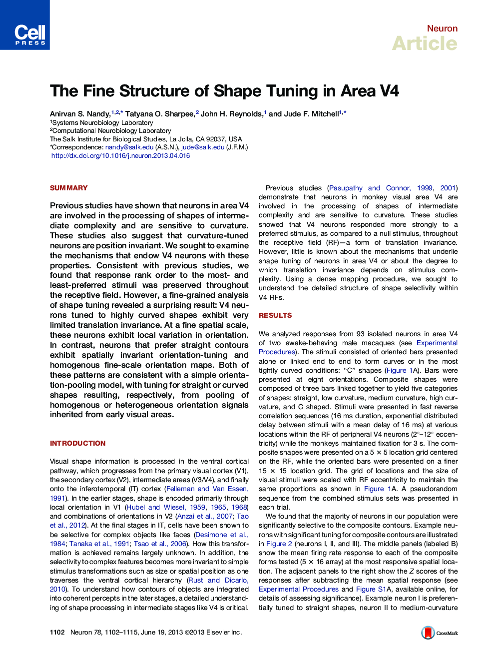 The Fine Structure of Shape Tuning in Area V4
