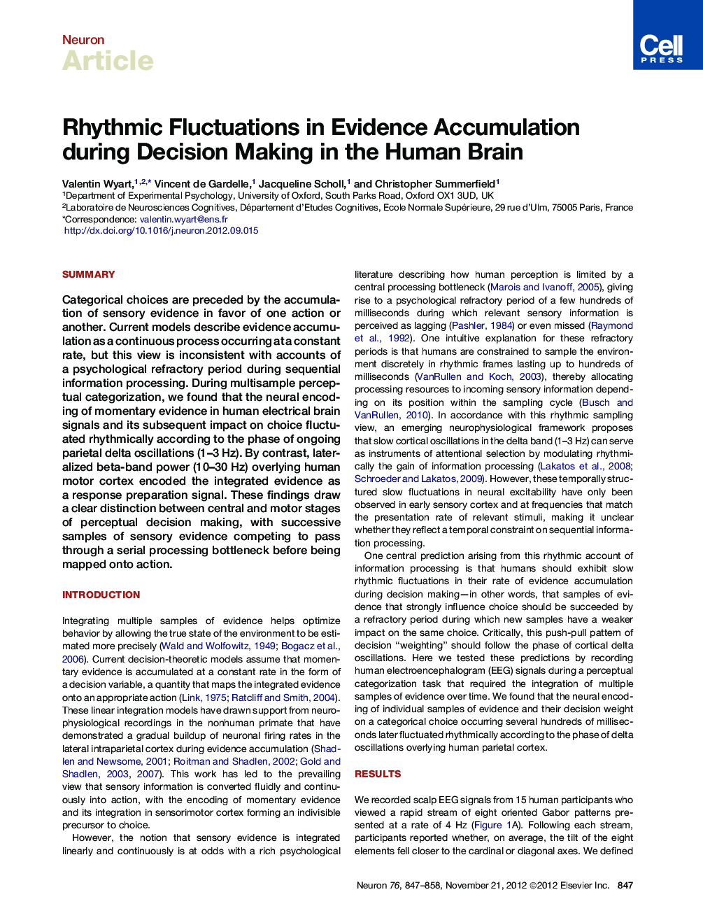 Rhythmic Fluctuations in Evidence Accumulation during Decision Making in the Human Brain