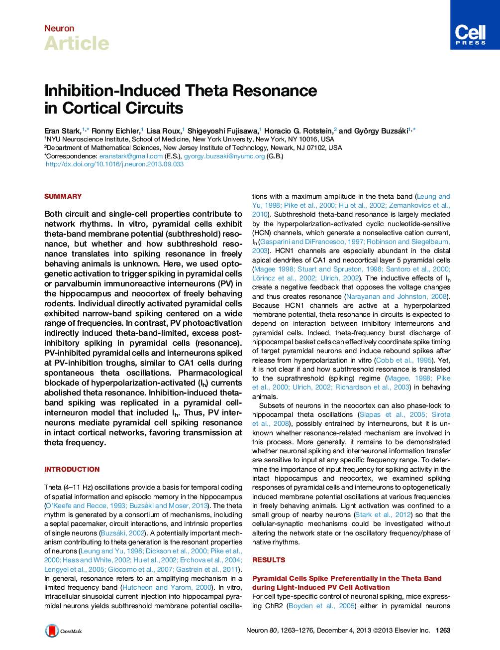 Inhibition-Induced Theta Resonance in Cortical Circuits