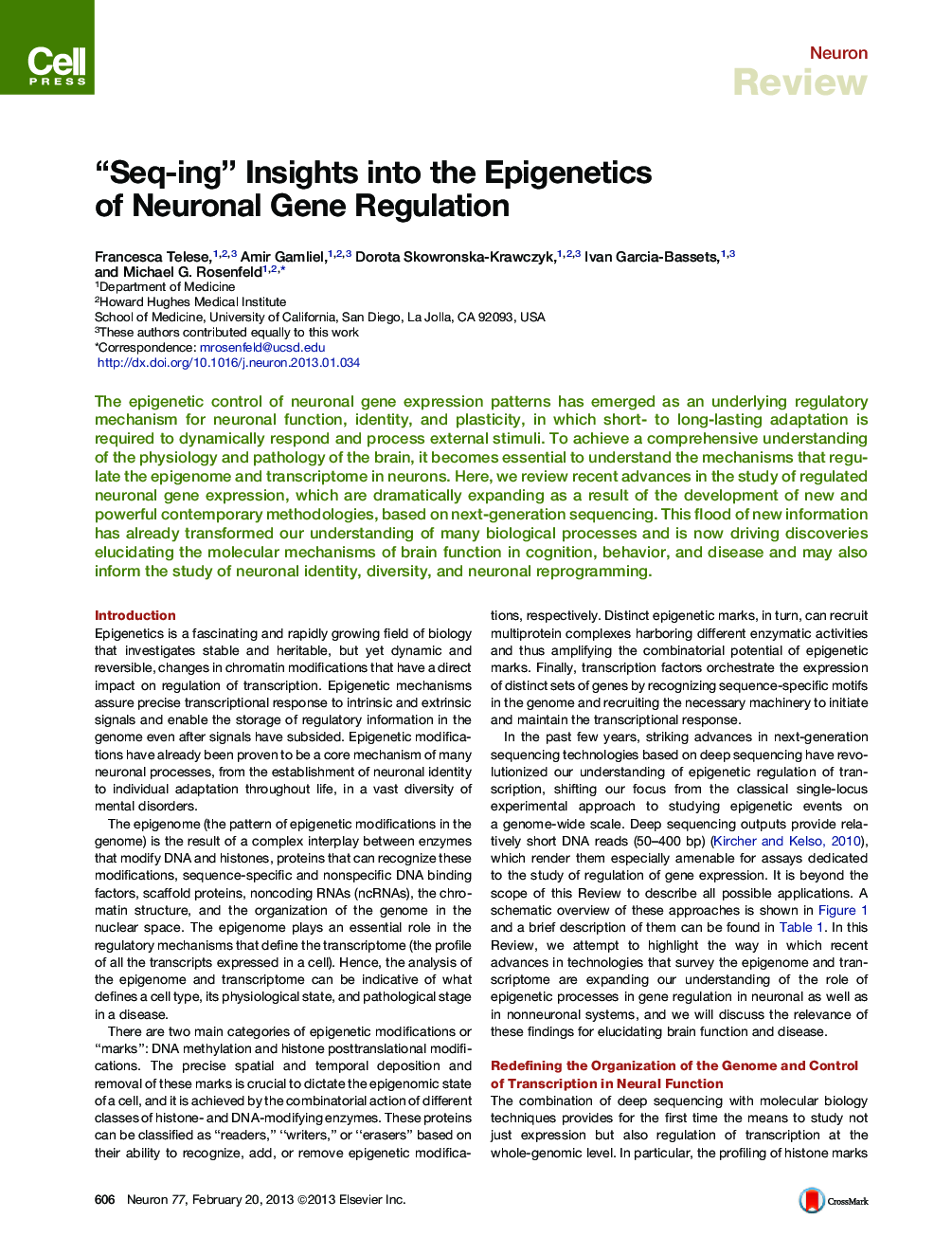 “Seq-ing” Insights into the Epigenetics of Neuronal Gene Regulation