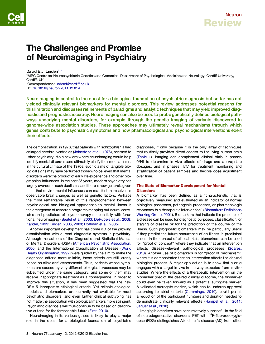 The Challenges and Promise of Neuroimaging in Psychiatry