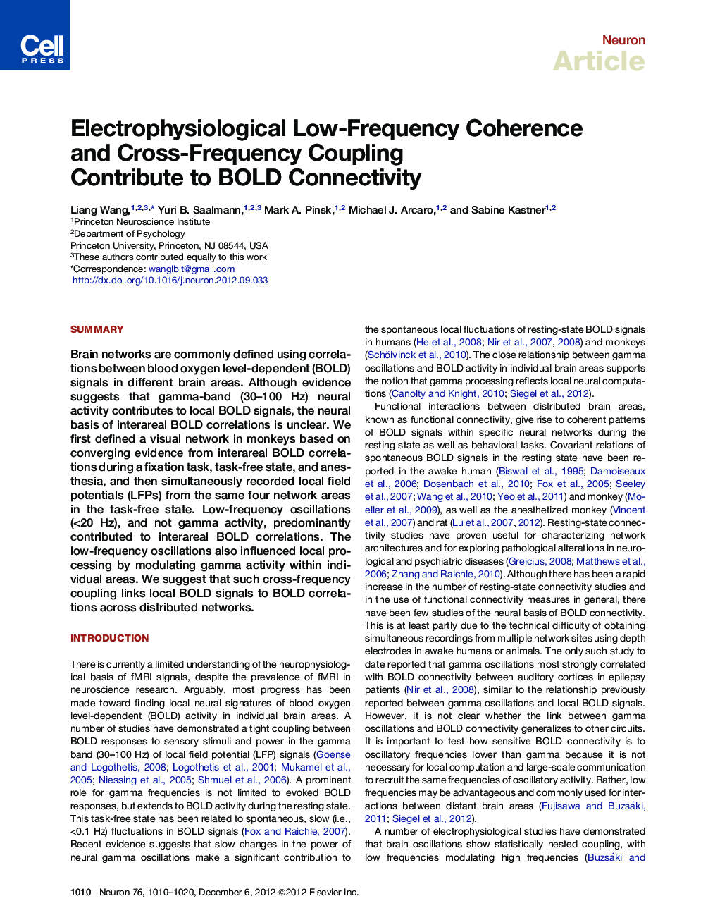 Electrophysiological Low-Frequency Coherence and Cross-Frequency Coupling Contribute to BOLD Connectivity