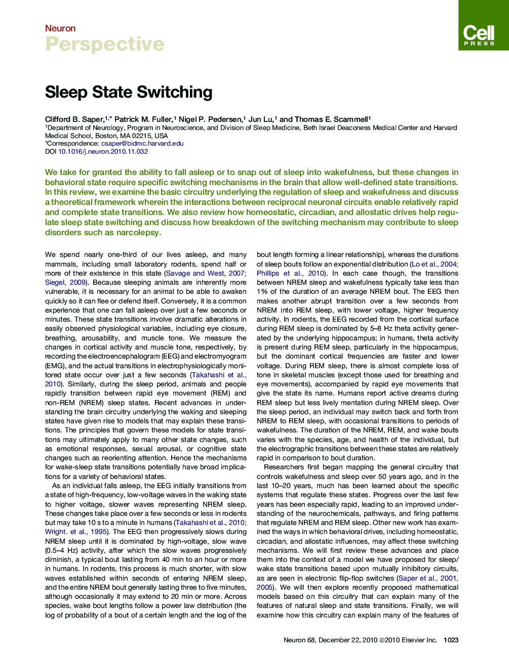 Sleep State Switching