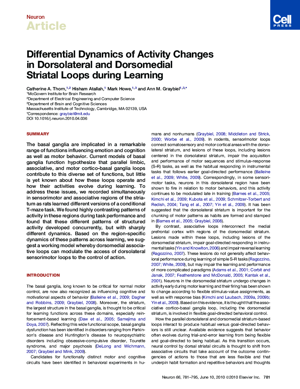 Differential Dynamics of Activity Changes in Dorsolateral and Dorsomedial Striatal Loops during Learning
