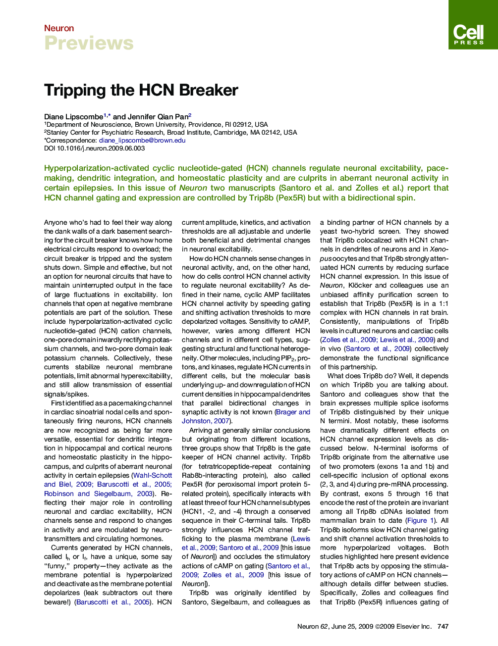 Tripping the HCN Breaker