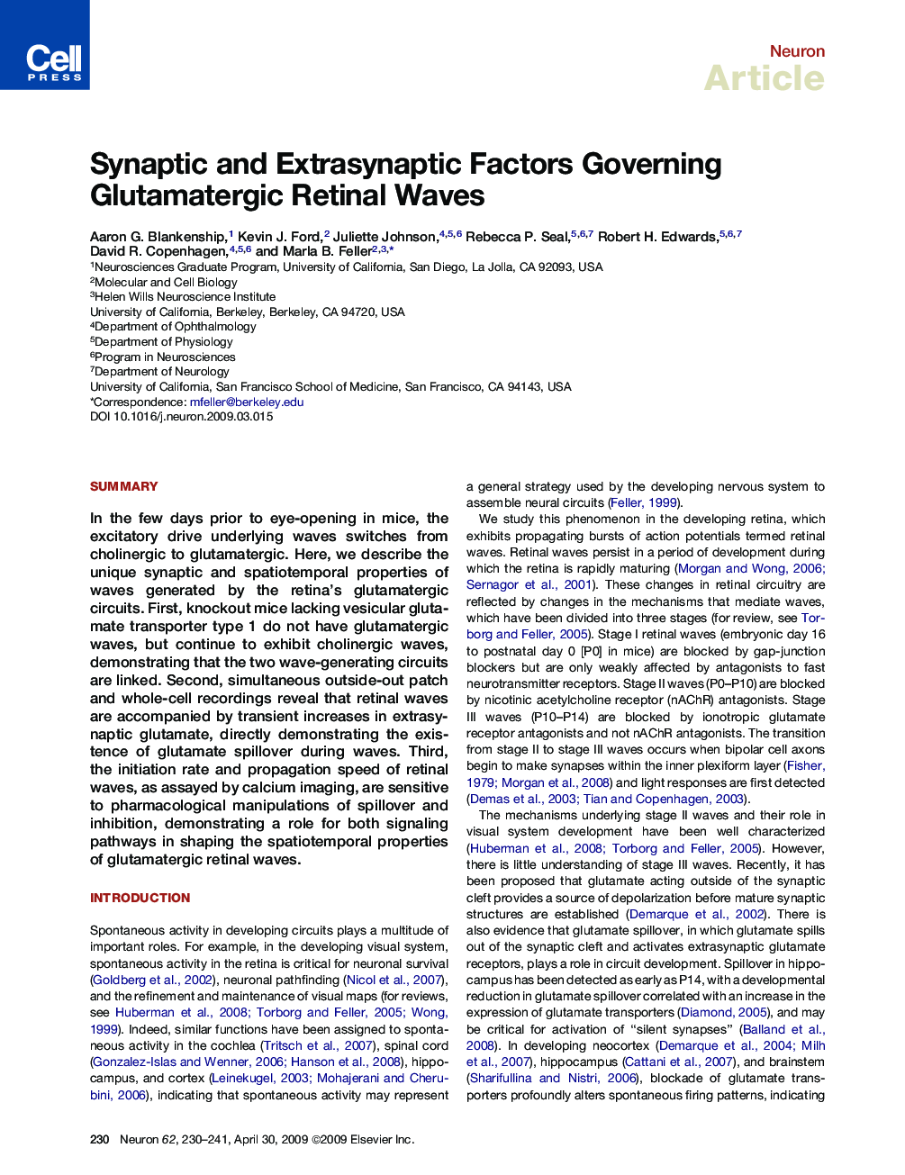 Synaptic and Extrasynaptic Factors Governing Glutamatergic Retinal Waves