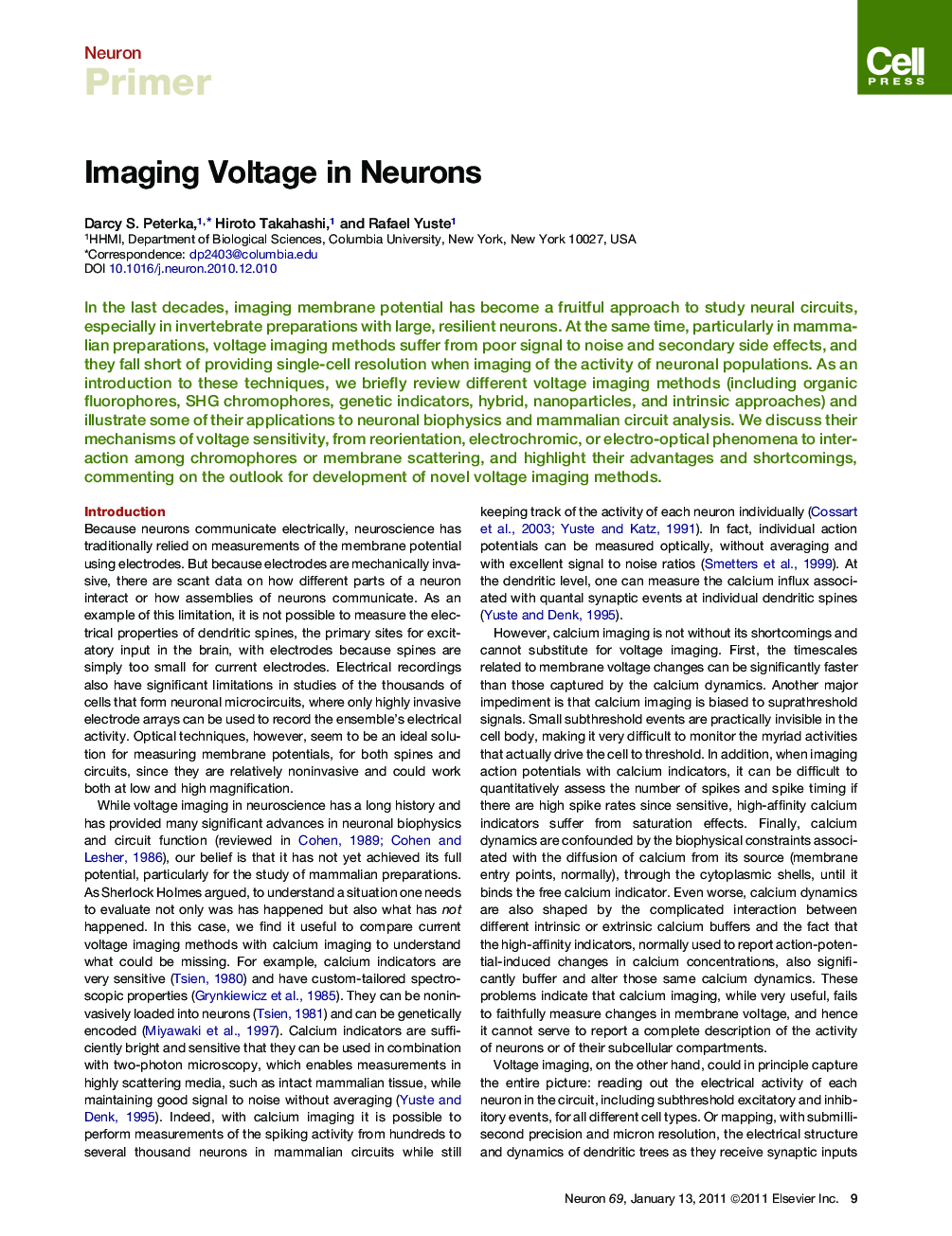 Imaging Voltage in Neurons