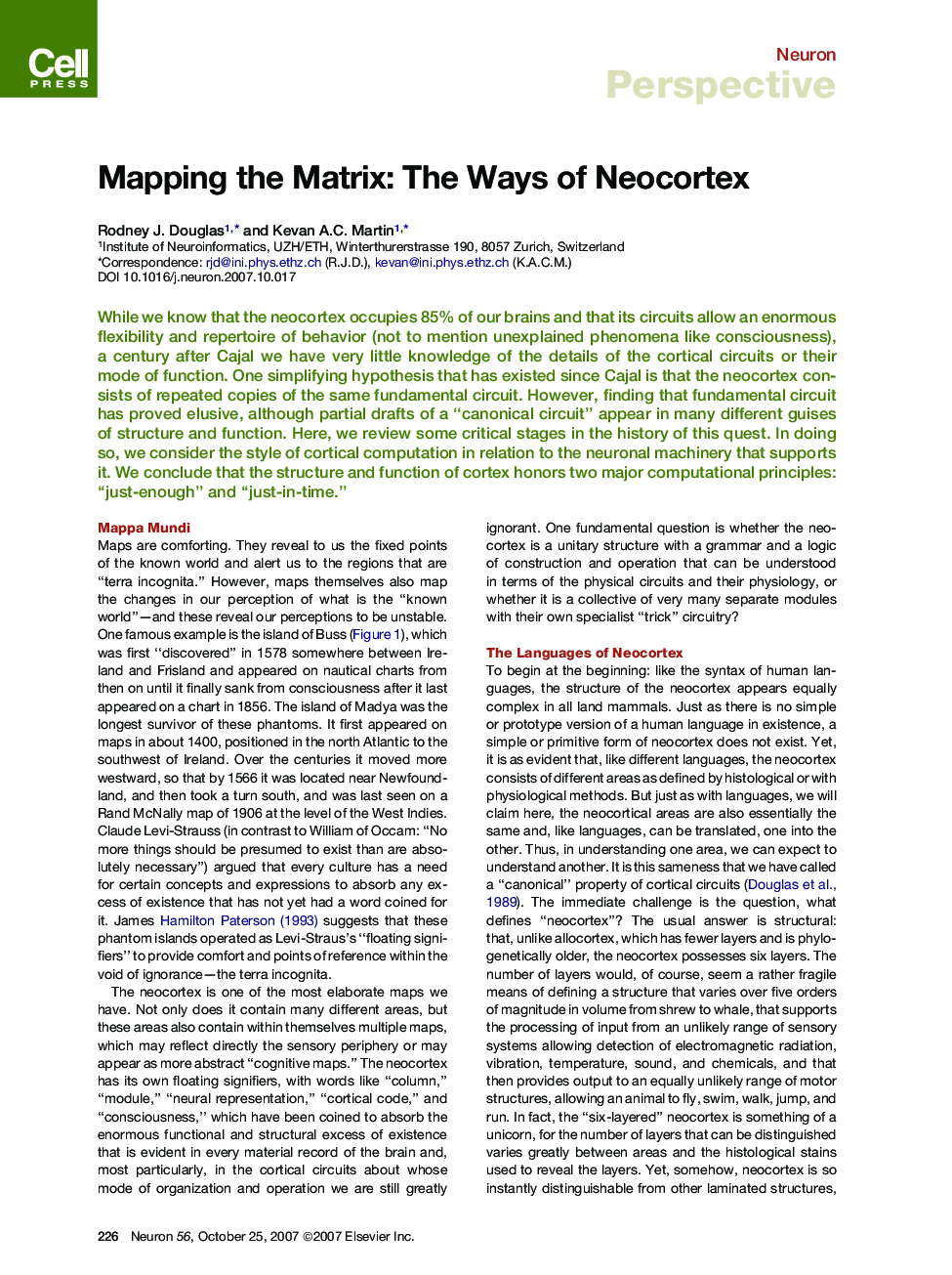 Mapping the Matrix: The Ways of Neocortex