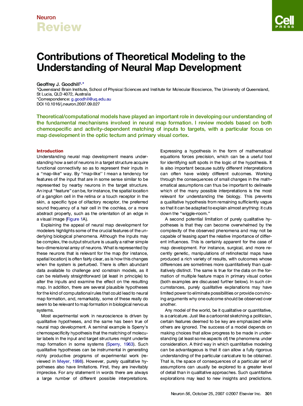 Contributions of Theoretical Modeling to the Understanding of Neural Map Development