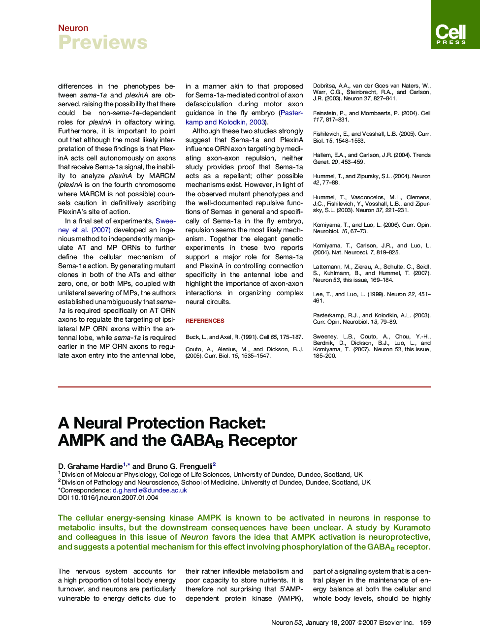 A Neural Protection Racket: AMPK and the GABAB Receptor