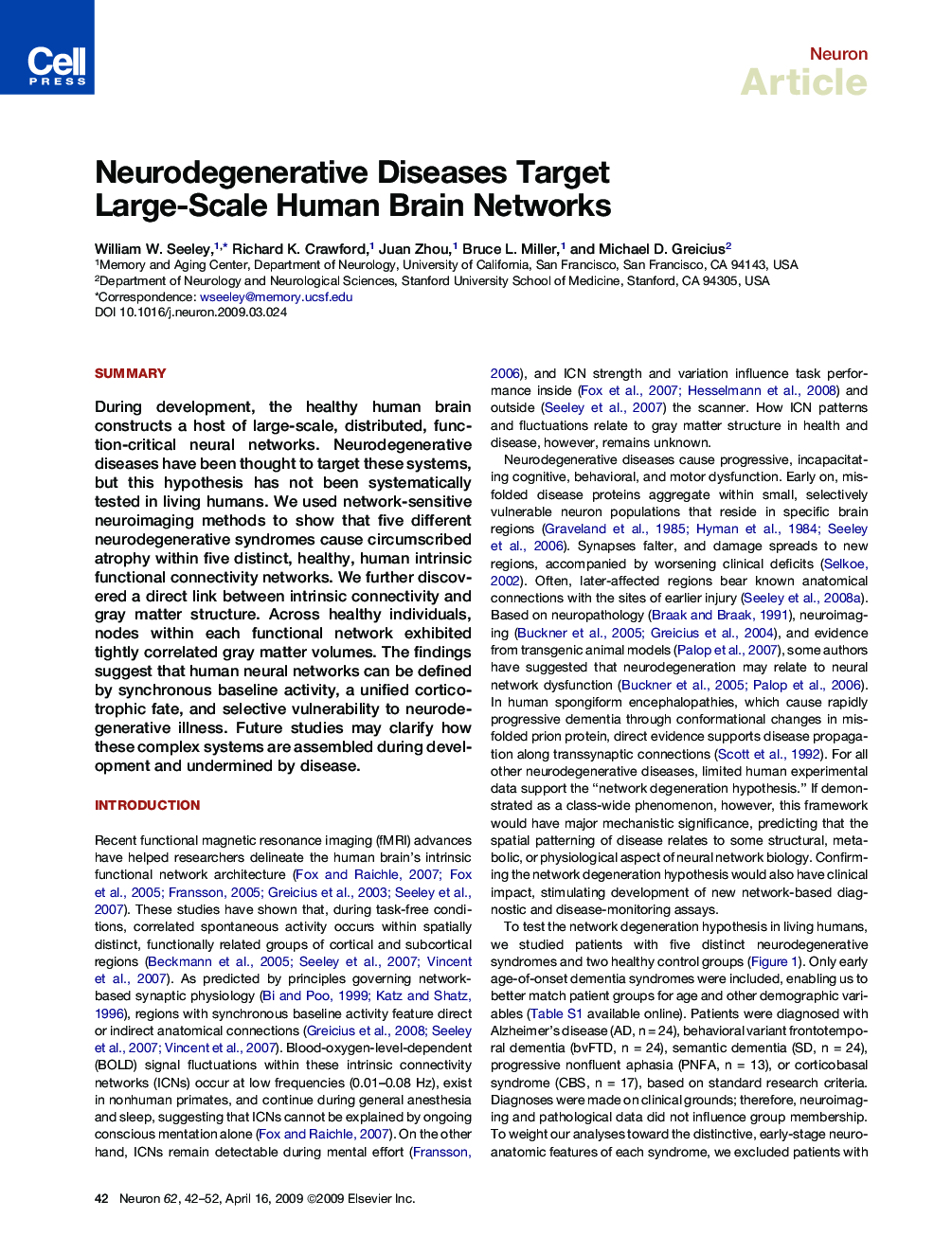 Neurodegenerative Diseases Target Large-Scale Human Brain Networks