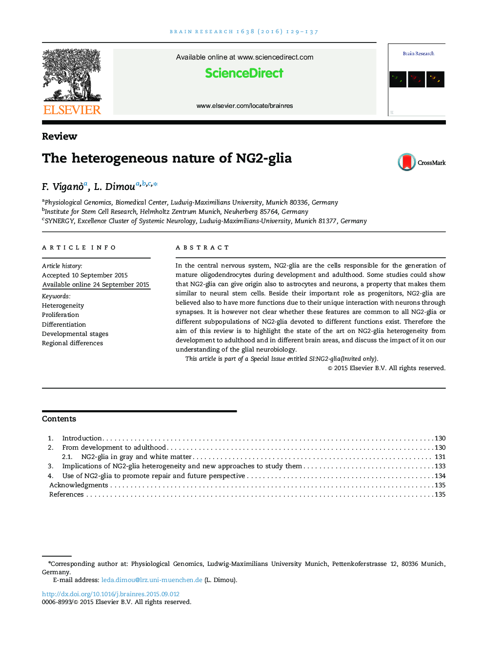 The heterogeneous nature of NG2-glia