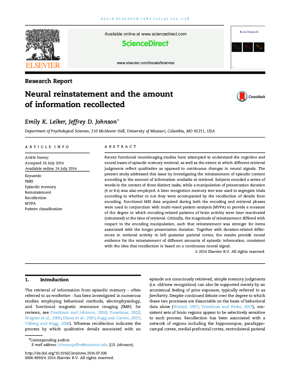 Neural reinstatement and the amount of information recollected