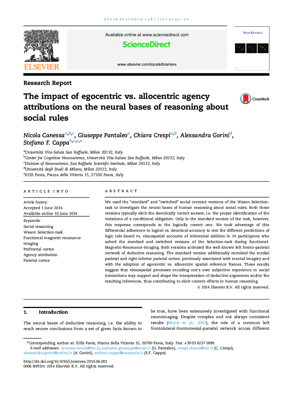 The impact of egocentric vs. allocentric agency attributions on the neural bases of reasoning about social rules